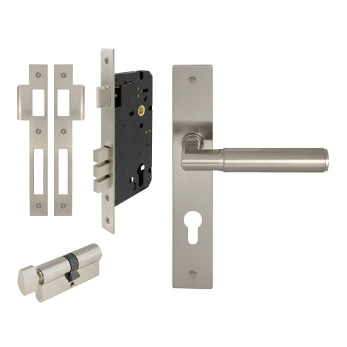 NIDO - Sona Square Backplate Entrance Set in Brushed Nickel