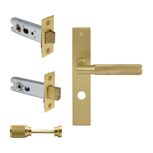 NIDO - Lumina Square Backplate Privacy Set in Matt Satin Brass