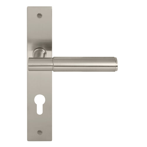 NIDO - Linear Lever on Backplate - E85mm in Brushed Nickel