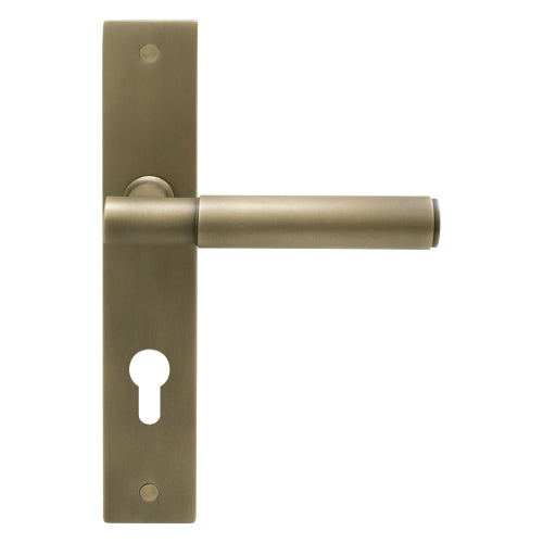 NIDO - Verge Plain Lever on Backplate - E85mm in Roman Brass