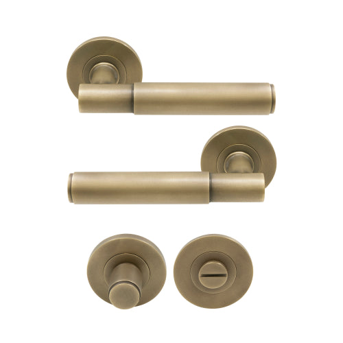 NIDO - Verge Plain Privacy Set in Roman Brass