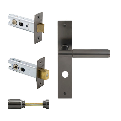 NIDO - Verge Plain Square Backplate Privacy Set in Graphite Nickel