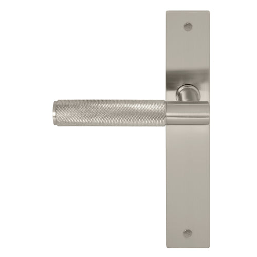 NIDO -Verge Square Backplate Dummy Lever LH-Knurled in Brushed Nickel