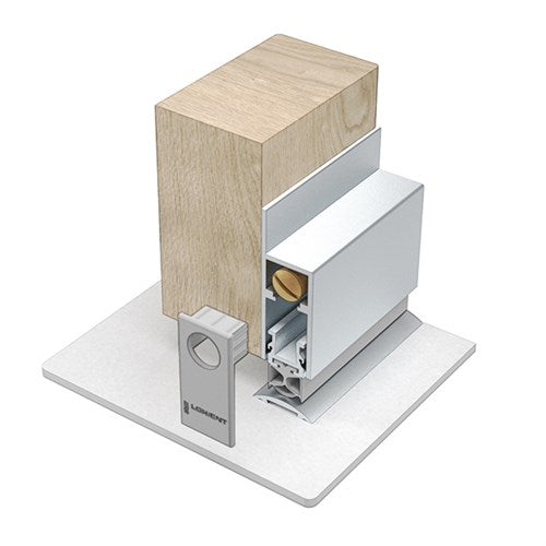 LORIENT 8006 - Heavy Duty, Surface Mounted, Automatic Door Bottom Seal, 435mm cuts back to 335mm in Clear Anodised