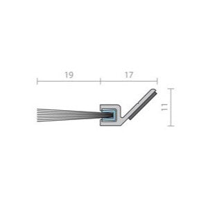RAVEN RP50 Brush Strip 3000mm in Clear Anodised