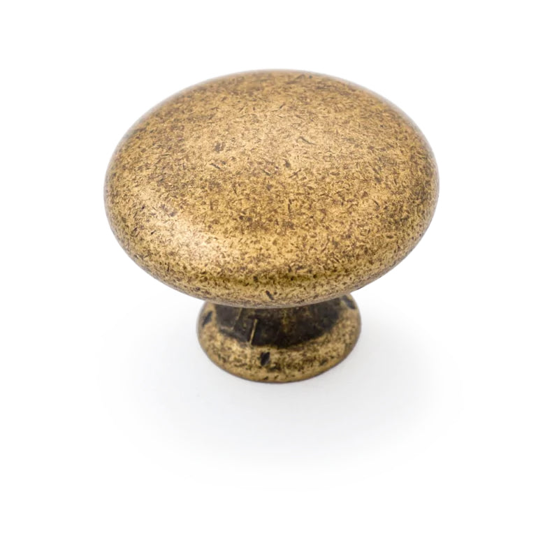 HERITAGE Shaker 35mm Plain Knob - Antique Brass in Antique Brass