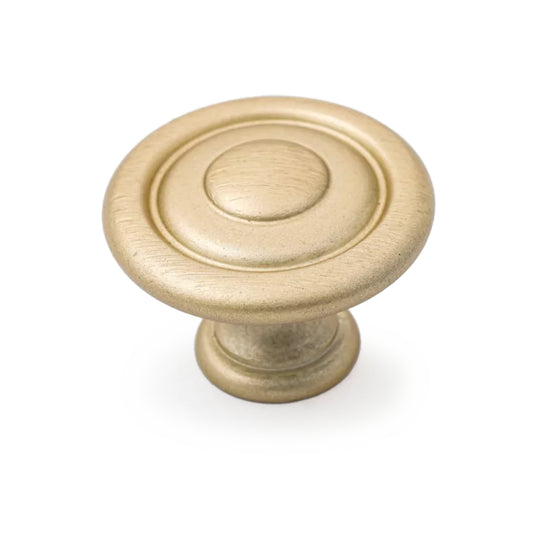 HERITAGE Shaker 35mm Fluted Knob - Satin Brass in Brushed Brass
