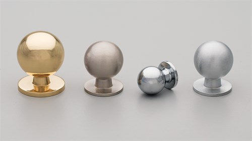 Brass Cabinet Knob 25mm Bulb in Bright Gold