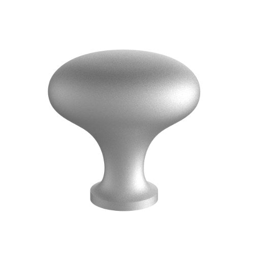 Brass Cabinet Knob Egg in Satin Chrome