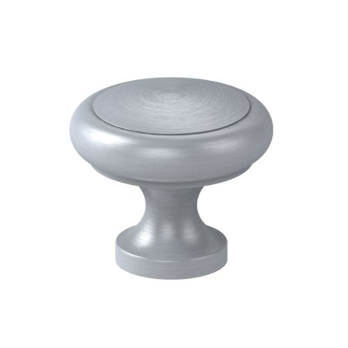 Two Tone Cabinet Knob 30mm Base Top in Satin Chrome