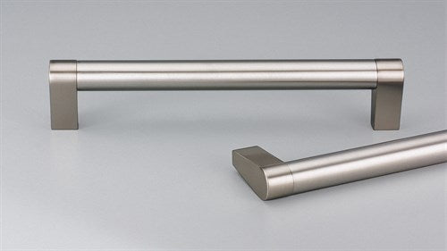 18mm dia Cabinet Pull Handle, Zamac Posts Tapered 800mm with 784mm CTC in Satin Stainless