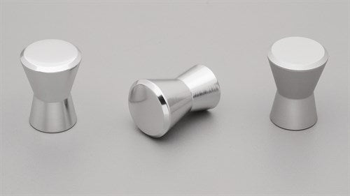 Hourglass Cabinet Knob 17mm in Silver Anodised