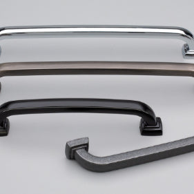 Kethy HT576 Darwen cabinet pull handle in brushed nickel finish, showcasing its sleek, modern design for kitchen or furniture cabinetry.