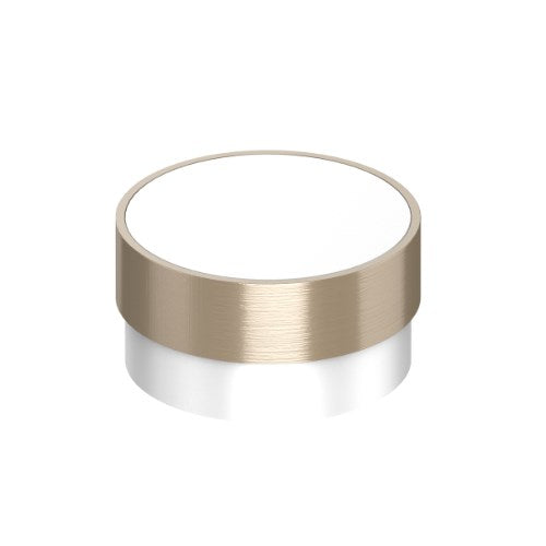 Cabinet Knob. Timber Cabinet Knob. Radio Knob 48mm dia with ring in White / Stainless Effect