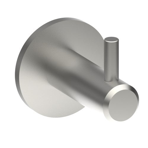 Coat Hook, Solid Stainless Steel, 12mm Ø 43mm projection. With plate in Satin Stainless