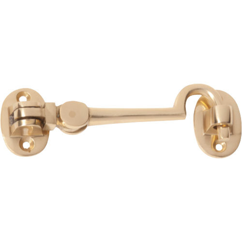 Cabin Hook Small Polished Brass 120mm. Centre to Centre 100mm in Polished Brass