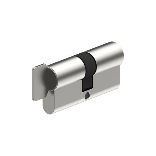 Euro Cylinder & Turn 90mm - 45/45mm Split. (5 pin - cannot have restricted keys) inc. 2 Keys and Keying or Master Keying. in Satin Chrome