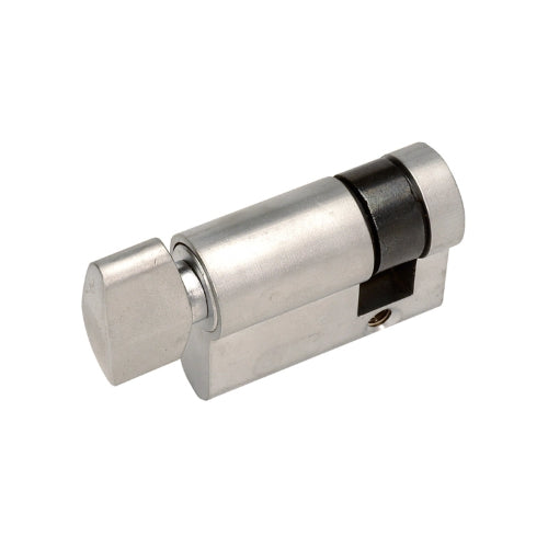 Euro Half Cylinder, 35mm Length - Snib in Satin Chrome