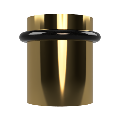 005 Door Stop, Floor Mounted, Solid Brass Ø35mm 40mm high in Satin Brass Unlaquered