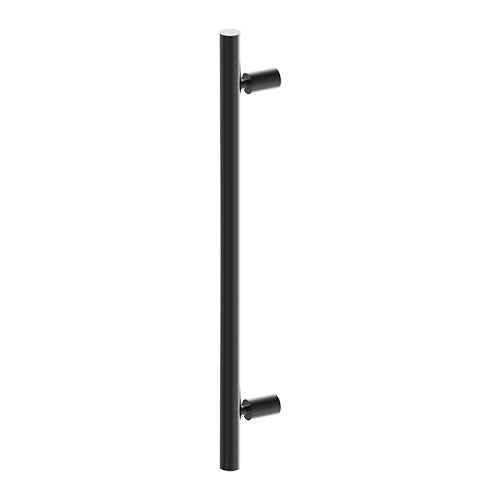DUO Entrance Pull Handles, Stainless Steel, 32mm Ø x 600mm CTC (Back to Back Pair) in Black Teflon
