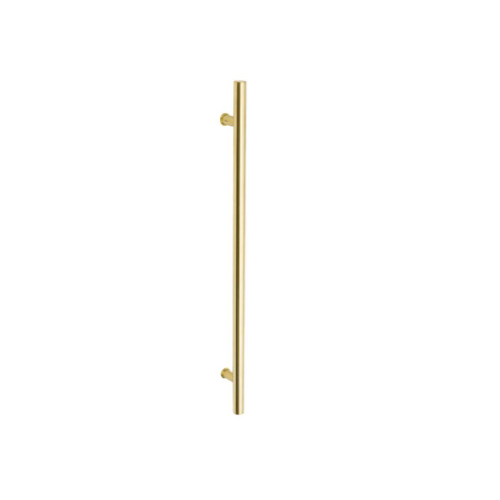 Round Profile Pull Handle, 900mm (700mm Crs) - Back to Back in Satin Brass