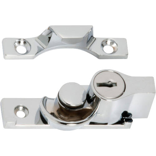 Sash Fastener Locking Narrow Zinc Alloy Chrome Plated L65xW17mm in Chrome Plated