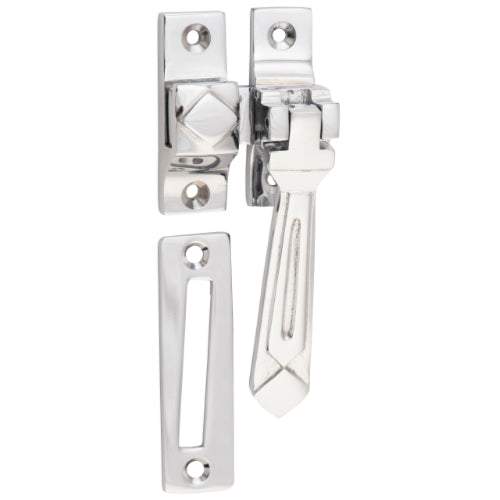 Casement Fastener Deco Chrome Plated W50xP25mm Drop 85mm in Chrome Plated