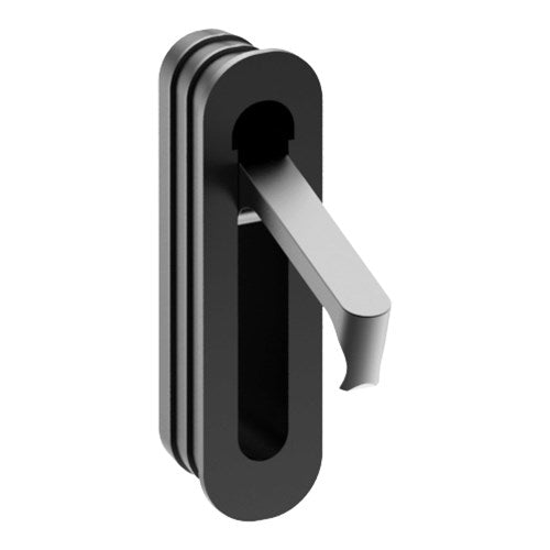 Sliding Door Edge Pull Handle, Round End, H70mm x W16mm x D19mm in Custom Powder Coat