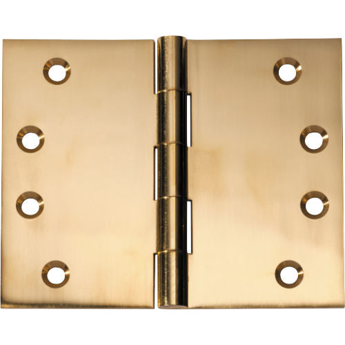 Hinge Broad Butt Polished Brass H100xW125xT4mm in Polished Brass