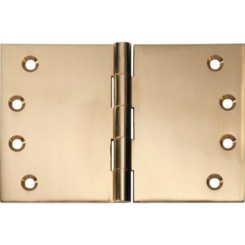Hinge Broad Butt Polished Brass H100xW150xT4mm in Polished Brass