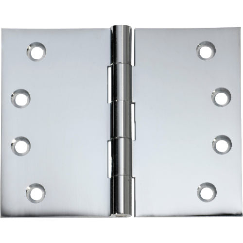 Hinge Broad Butt Chrome Plated H100xW125xT4mm in Chrome Plated