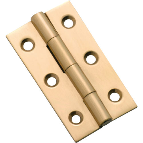 Cabinet Hinge Fixed Pin Polished Brass H50xW28mm in Polished Brass