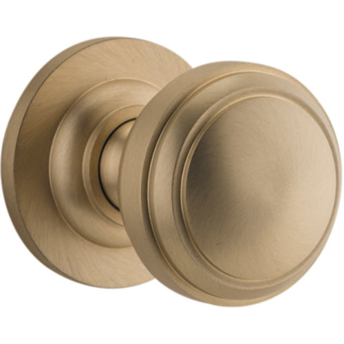 Door Knob Paddington Round Rose Concealed Fix Brushed Brass D54xP68mm BP58mm in Brushed Brass