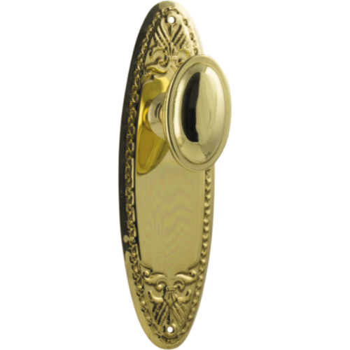 Door Knob Fitzroy Latch Pair Polished Brass H205xW63xP60mm in Polished Brass