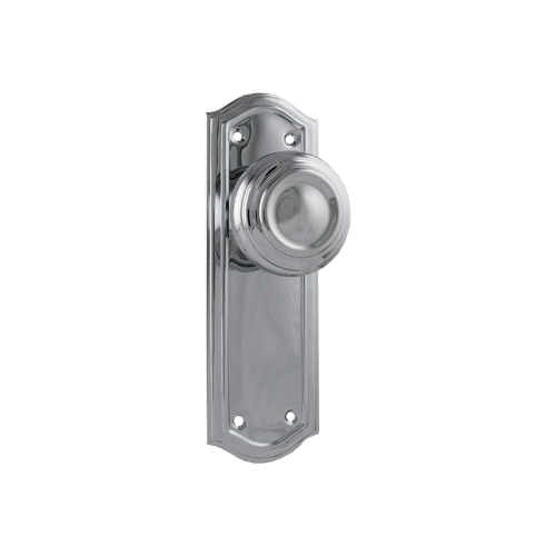 Door Knob Kensington Latch Pair Chrome Plated H175xP57xW58mm in Chrome Plated