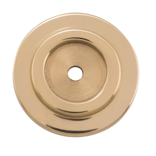 Backplate For Domed Cupboard Knob Unlacquered Polished Brass D32mm in Unlacquered Polished Brass