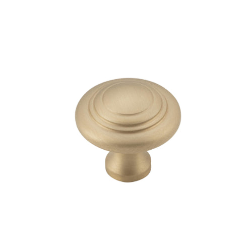 Cupboard Knob Domed Unlacquered Satin Brass D25xP24mm in Unlacquered Satin Brass