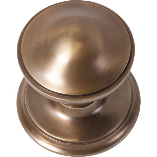 Centre Door Knob Round Antique Brass P86mm Backplate 85mm in Antique Brass