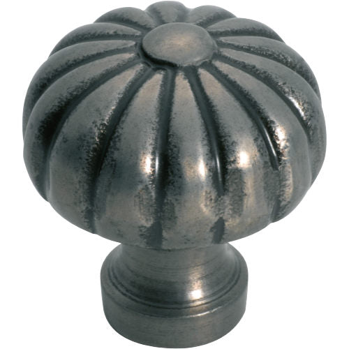 Cupboard Knob Fluted Iron Polished Metal D32xP36mm in Polished Metal