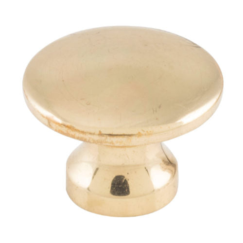 Cupboard Knob Curved Polished Brass D16xP12mm in Polished Brass