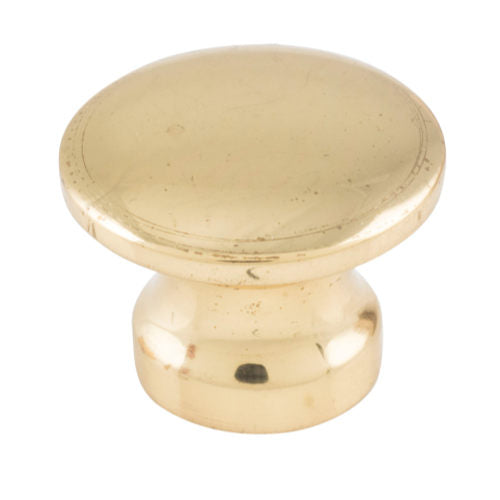 Cupboard Knob Curved Polished Brass D19xP14mm in Polished Brass