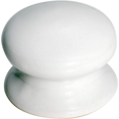 Cupboard Knob White Porcelain Round D50xP36mm in White Porcelain