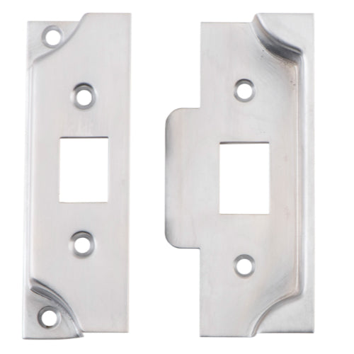 Tube Latch Split Cam Face Plate & Striker Kit Rebated Chrome Plated H95xW38mm in Chrome Plated