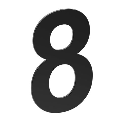 Stainless Steel Number '8' 130mm x 90mm in Matt Black