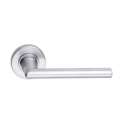 MDZ Lever 08 on Ø53mm Round Rose. in Polished Chrome