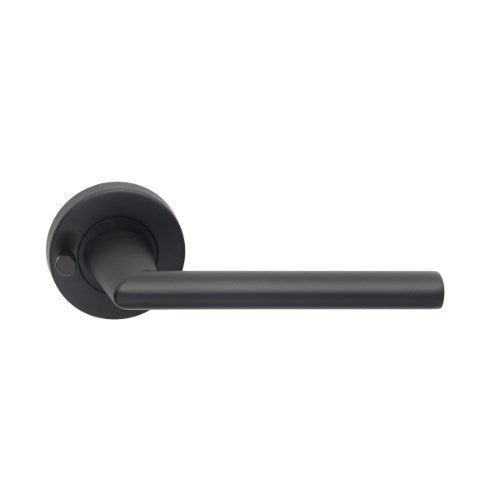 MDZ Lever 08 on Integrated Privacy Ø53 Round Rose, inc. Privacy Latch. in Black