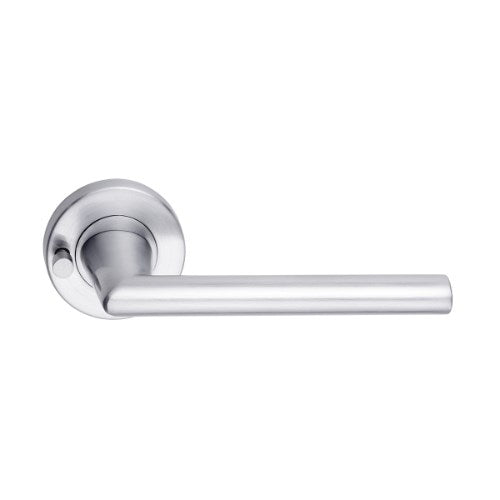 MDZ Lever 08 on Integrated Privacy Ø53 Round Rose, inc. Privacy Latch. in Polished Chrome
