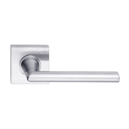 MDZ Lever 08 on 57mm x 57mm Square Rose. 316 in Polished Chrome