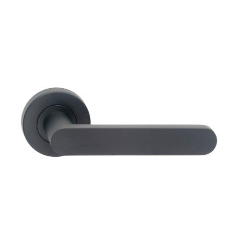 MDZ Lever 09 on Ø53mm Round Rose. in Black