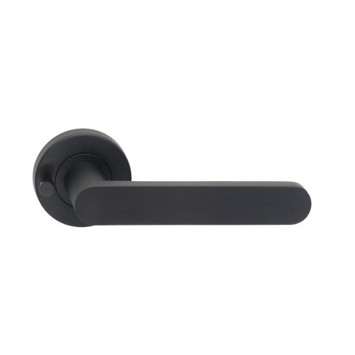 MDZ Lever 09 on Integrated Privacy Ø53 Round Rose, inc. Privacy Latch. in Black